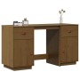 Escritorio armarios madera maciza pino marrón miel 135x50x75cm