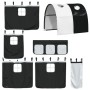 Cama alta niños con túnel madera pino blanco negro 80x200 cm de , Camas y somieres - Ref: Foro24-3207039, Precio: 296,35 €, D...