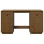 Escritorio armarios madera maciza pino marrón miel 135x50x75cm
