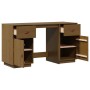Escritorio armarios madera maciza pino marrón miel 135x50x75cm