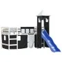 Cama alta niños con torre madera pino blanco negro 80x200 cm de , Camas y somieres - Ref: Foro24-3207066, Precio: 301,96 €, D...