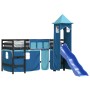 Hochbett für Kinder mit blauem Kiefernholzturm 80x200 cm von , Betten und Lattenroste - Ref: Foro24-3207070, Preis: 288,56 €,...