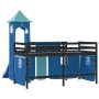 Hochbett für Kinder mit blauem Kiefernholzturm 80x200 cm von , Betten und Lattenroste - Ref: Foro24-3207070, Preis: 288,56 €,...