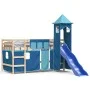 Hochbett für Kinder mit blauem Kiefernholzturm 80x200 cm von , Betten und Lattenroste - Ref: Foro24-3207064, Preis: 291,99 €,...