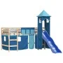 Hochbett für Kinder mit blauem Kiefernholzturm 80x200 cm von , Betten und Lattenroste - Ref: Foro24-3207064, Preis: 291,99 €,...