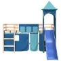 Hochbett für Kinder mit blauem Kiefernholzturm 80x200 cm von , Betten und Lattenroste - Ref: Foro24-3207064, Preis: 291,99 €,...
