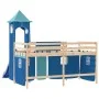 Hochbett für Kinder mit blauem Kiefernholzturm 80x200 cm von , Betten und Lattenroste - Ref: Foro24-3207064, Preis: 291,99 €,...