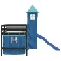 Hochbett für Kinder mit blauem Kiefernholzturm 90x200 cm von , Betten und Lattenroste - Ref: Foro24-3207079, Preis: 303,48 €,...