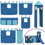 Cama alta para niños con torre madera pino azul 90x200 cm de , Camas y somieres - Ref: Foro24-3207079, Precio: 295,94 €, Desc...