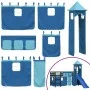 Hochbett für Kinder mit blauem Kiefernholzturm 90x200 cm von , Betten und Lattenroste - Ref: Foro24-3207079, Preis: 303,48 €,...