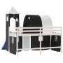 Children's loft bed with black white pine wood tower 80x200 cm by , Beds and slatted bases - Ref: Foro24-3207093, Price: 305,...