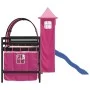 Cama alta para niños con torre madera pino rosa 80x200 cm de , Camas y somieres - Ref: Foro24-3207098, Precio: 303,50 €, Desc...