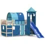 Cama alta para niños con torre madera pino azul 80x200 cm de , Camas y somieres - Ref: Foro24-3207091, Precio: 306,60 €, Desc...