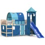 Hochbett für Kinder mit blauem Kiefernholzturm 80x200 cm von , Betten und Lattenroste - Ref: Foro24-3207091, Preis: 299,29 €,...