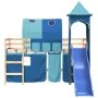 Cama alta para niños con torre madera pino azul 80x200 cm de , Camas y somieres - Ref: Foro24-3207091, Precio: 306,60 €, Desc...