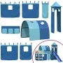 Cama alta para niños con torre madera pino azul 80x200 cm de , Camas y somieres - Ref: Foro24-3207091, Precio: 306,60 €, Desc...