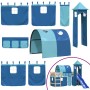 Hochbett für Kinder mit blauem Kiefernholzturm 80x200 cm von , Betten und Lattenroste - Ref: Foro24-3207091, Preis: 299,29 €,...