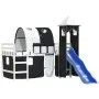 Kinder-Hochbett mit schwarz-weißem Kiefernholzturm 90x200 cm von , Betten und Lattenroste - Ref: Foro24-3207102, Preis: 351,8...