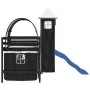 Cama alta niños con torre madera pino blanco negro 90x190 cm de , Camas y somieres - Ref: Foro24-3207114, Precio: 302,35 €, D...