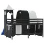 Children's loft bed with black white pine wood tower 90x190 cm by , Beds and slatted bases - Ref: Foro24-3207114, Price: 306,...