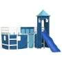 Hochbett für Kinder mit blauem Kiefernholzturm 90x190 cm von , Betten und Lattenroste - Ref: Foro24-3207085, Preis: 334,65 €,...