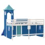 Hochbett für Kinder mit blauem Kiefernholzturm 90x190 cm von , Betten und Lattenroste - Ref: Foro24-3207085, Preis: 339,33 €,...