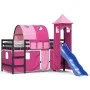 Hochbett für Kinder mit Turm aus rosa Kiefernholz 90x190 cm von , Betten und Lattenroste - Ref: Foro24-3207116, Preis: 306,83...