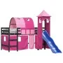 Hochbett für Kinder mit Turm aus rosa Kiefernholz 90x190 cm von , Betten und Lattenroste - Ref: Foro24-3207116, Preis: 306,83...