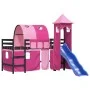 Hochbett für Kinder mit Turm aus rosa Kiefernholz 90x190 cm von , Betten und Lattenroste - Ref: Foro24-3207116, Preis: 306,83...