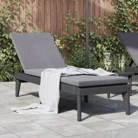 Sun lounger with anthracite grey PP cushion 186x60x29 cm by , Loungers - Ref: Foro24-364223, Price: 151,95 €, Discount: %
