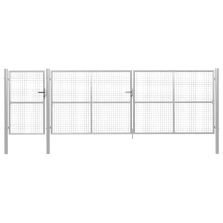 Silver steel garden gate 500x150 cm by vidaXL, garden gates - Ref: Foro24-144355, Price: 883,45 €, Discount: %