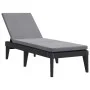 Sun lounger with anthracite grey PP cushion 186x60x29 cm by , Loungers - Ref: Foro24-364223, Price: 151,95 €, Discount: %
