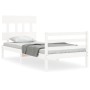 Weißer Bettrahmen aus Massivholz mit Kopfteil von , Betten und Lattenroste - Ref: Foro24-3195122, Preis: 99,70 €, Rabatt: %