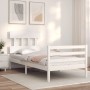Weißer Bettrahmen aus Massivholz mit Kopfteil von , Betten und Lattenroste - Ref: Foro24-3195122, Preis: 99,70 €, Rabatt: %
