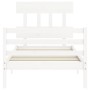 Weißer Bettrahmen aus Massivholz mit Kopfteil von , Betten und Lattenroste - Ref: Foro24-3195122, Preis: 99,70 €, Rabatt: %