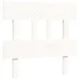 White solid wood bed frame with headboard by , Beds and slatted bases - Ref: Foro24-3195122, Price: 96,45 €, Discount: %