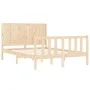 Bed frame with solid wood headboard 140x190 cm by , Beds and slatted bases - Ref: Foro24-3192601, Price: 153,00 €, Discount: %