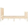 Bed frame with solid wood headboard 140x190 cm by , Beds and slatted bases - Ref: Foro24-3192601, Price: 153,00 €, Discount: %