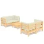 Garden furniture 5 pieces cream pine wood cushions by , Garden sets - Ref: Foro24-3096022, Price: 398,61 €, Discount: %