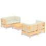 Gartenmöbel 5 Stück Kissen aus cremefarbenem Kiefernholz von , Gartensets - Ref: Foro24-3096022, Preis: 405,47 €, Rabatt: %