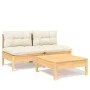 Gartenmöbel 3 Stück Kissen aus cremefarbenem Kiefernholz von , Gartensets - Ref: Foro24-3095998, Preis: 219,78 €, Rabatt: %
