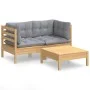 3-piece garden furniture set with pine wood cushions by , Garden sets - Ref: Foro24-3096015, Price: 227,96 €, Discount: %