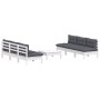 Garden furniture 7 pieces with anthracite pine wood cushions by , Garden sets - Ref: Foro24-3096095, Price: 580,51 €, Discoun...