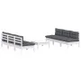 Garden furniture 7 pieces with anthracite pine wood cushions by , Garden sets - Ref: Foro24-3096095, Price: 573,23 €, Discoun...