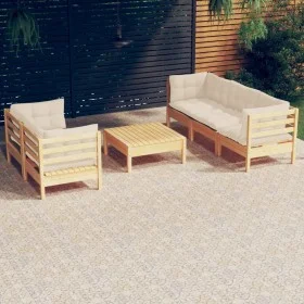 Gartenmöbel 6 Stück Kissen aus cremefarbenem Kiefernholz von , Gartensets - Ref: Foro24-3096112, Preis: 465,91 €, Rabatt: %