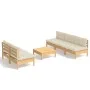 Gartenmöbel 6 Stück Kissen aus cremefarbenem Kiefernholz von , Gartensets - Ref: Foro24-3096088, Preis: 460,56 €, Rabatt: %