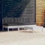Muebles de jardín 4 piezas con cojines antracita madera pino de , Conjuntos de jardín - Ref: Foro24-3096083, Precio: 321,38 €...