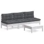 4-teiliges Gartenmöbel mit anthrazitfarbenen Kissen aus Kiefernholz von , Gartensets - Ref: Foro24-3096083, Preis: 321,64 €, ...