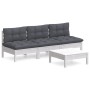 4-teiliges Gartenmöbel mit anthrazitfarbenen Kissen aus Kiefernholz von , Gartensets - Ref: Foro24-3096083, Preis: 325,77 €, ...