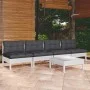 Garden furniture 5 pieces with anthracite pine wood cushions by , Garden sets - Ref: Foro24-3096131, Price: 382,19 €, Discoun...